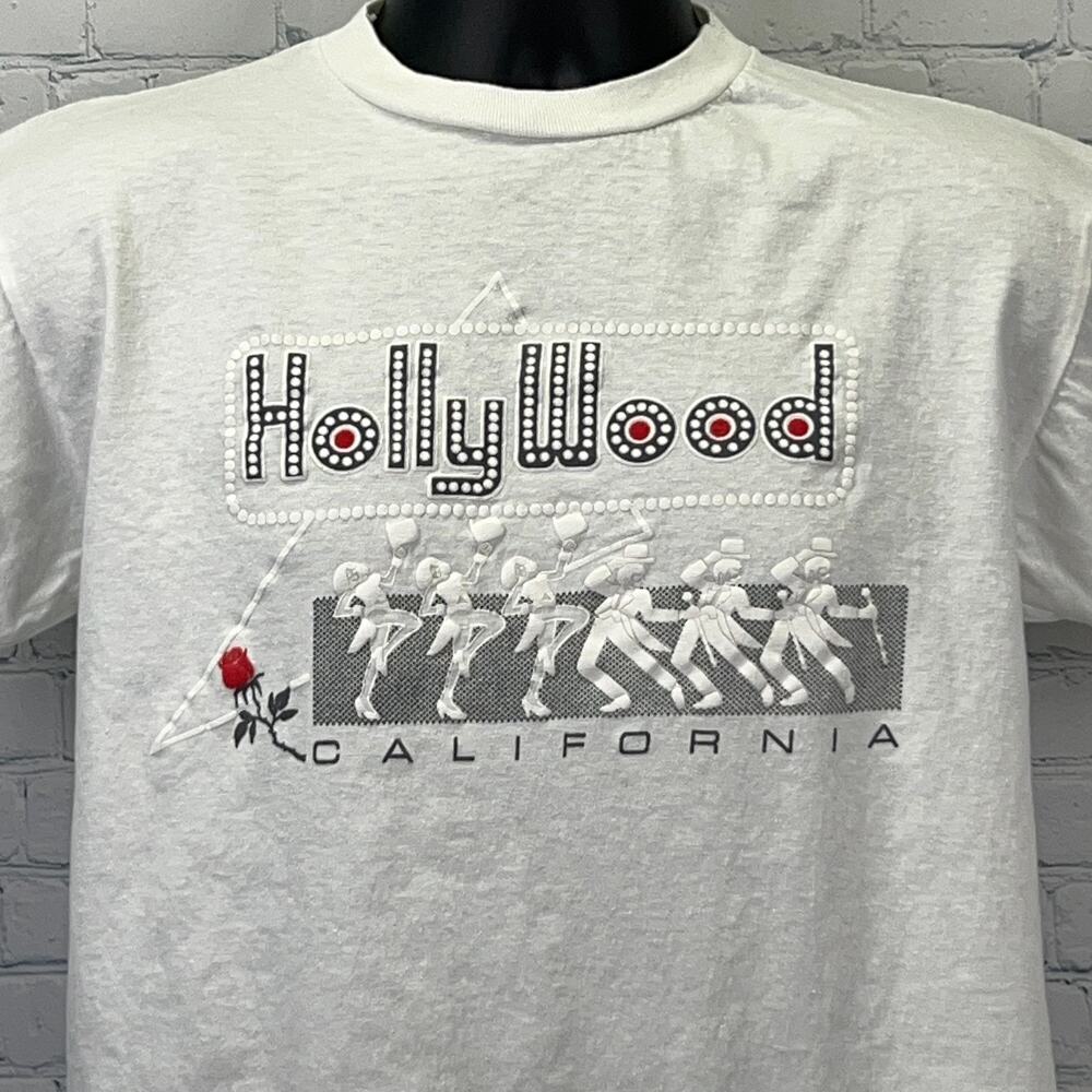 Vintage 90s Hollywood California T Shirt Tourist Films Movies White Tee M Medium